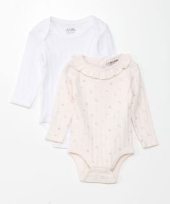 Lot de 2 bodies - Rose/blanc