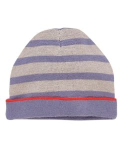 Bonnet en Tricot rayé - Bleu