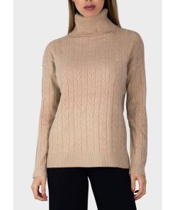 Pull col roulé Kebello - Beige