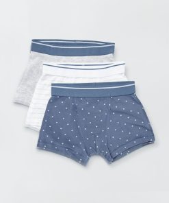 Lot de 3 boxers - Bleu/gris/blanc