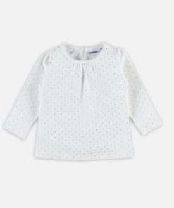 T-shirt pois argentés - Beige