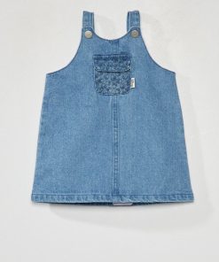 Robe salopette en denim 'Minnie' - Bleu