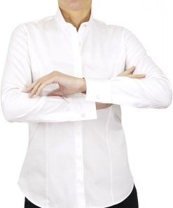 Chemise femme col mao CHIARA - Blanc