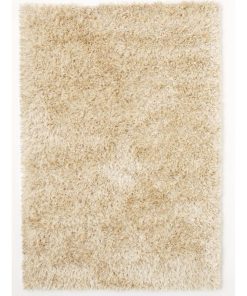 Tapis shaggy 240x340 MALAIDORY Blanc fait main Certification care and Fair idéal pour Salle à manger - Blanc