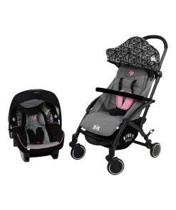 Poussette Combinée Lili 0/36m+ Siège Auto Beone Groupe 0+ (4 Étoiles Adac) - Rose