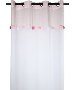 Voilage à œillets 140x260 cm Zoeline rose - Rose