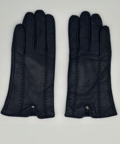 Gants en cuir d'agneau Kebello - Bleu marine