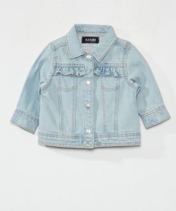 Veste en jean avec volants - Bleu