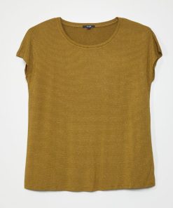 T-shirt de maternité à manches courtes à fines rayures - Vert