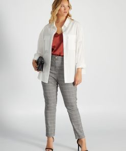 Legging taille haute avec imprimé 'tartan' - Gris