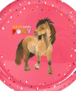 Assiette en mélamine motif Cheval - Rouge - N/A