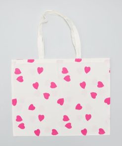 Tote bag imprimé - Blanc/rose