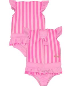 Maillot de Bain Noemie Enfant avec Flotteurs - Accessoire de Natation Fille - Rose
