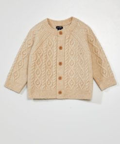 Gilet en maille fantaisie - beige