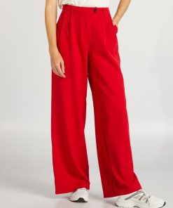Pantalon tailleur coupe droite - rouge