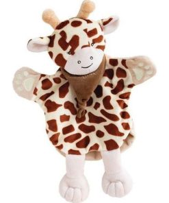 doudou Babynat Girafe Marron Beige Savane Marionnette - Marron