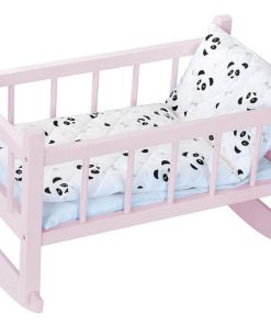 Lit bercelonnette en bois laqué rose panda (40 cm) - N/A