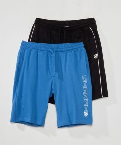 Short de sport - Lot de 2 - Bleu/noir
