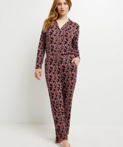 Camille pantacourt viscose - Noir Multicolore