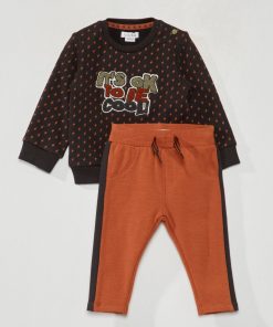 Ensemble sweat + jogging - 2 pièces - Gris/Marron