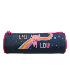 BAGTROTTER Trousse scolaire ronde Lili Lou Bleue Arc en ciel - Bleu