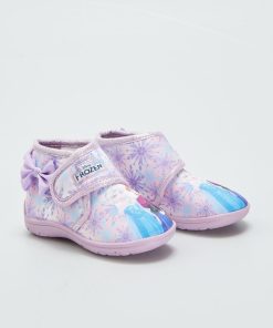 Chaussons montants à scratch 'Reine des Neiges' - Rose
