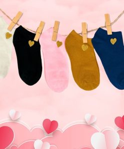 Coffret Chaussettes En Coton Basses Coeur Doré (lot x5)- Sockup- 35-43 - Multicolore