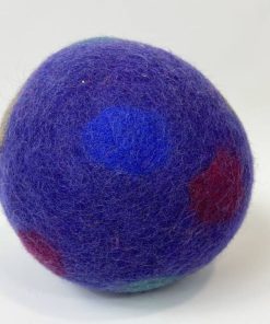 Balle 13 cm en laine feutrée Polka Dots Violet - Multicolore