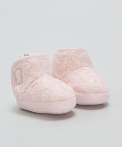 Chaussons en tricot - Rose