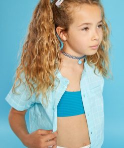 Maillot de bain en microfibre texturée - 2 pièces - Bleu