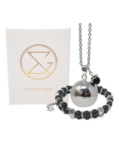Box grossesse - Bola et bracelet d'allaitement - Obsidienne - Noir