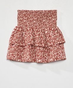 Jupe courte volantée - Rose