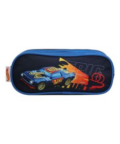 BAGTROTTER Trousse scolaire 2 compartiments Hot Wheels Voiture Bleue - Bleu