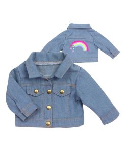 Sophia's par Teamson Kids Veste en jean avec graphique arc-en-ciel pour 18 "poupées, bleu - N/A