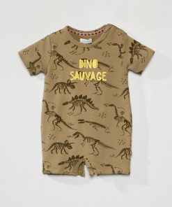 Barboteuse imprimé 'dinosaures' - kaki