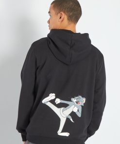 Sweat à capuche 'Tom & Jerry' - Noir