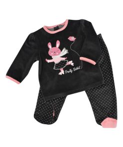 Pyjama 2 pièces 'PRETTY RABBIT' 'DOO&BO' - gris anthracite