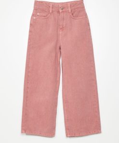 Jean wide-leg à 5 poches - Rose