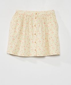 Jupe courte boutonnée - Blanc
