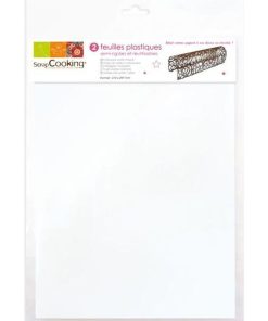 4 feuilles plastique semi-rigides pour chocolat - Transparent