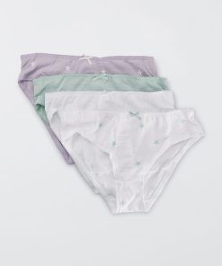 Culottes en jersey avec nœud fantaisie - Lot de 4 - violet/blanc/vert