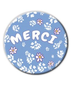 Miroir de poche Merci | Version fleurs | Cadeau Fin d'année scolaire - Multicolore