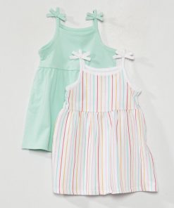 Lot de 2 robes en maille jersey - Vert