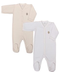 Eveil Et Nature Lot De 2 Dors-bien Velours Coton Bio - Blanc Ecru