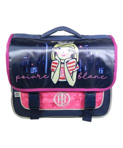 BAGTROTTER Cartable 38 cm Poivre Blanc Bleu Princesse New York - Bleu
