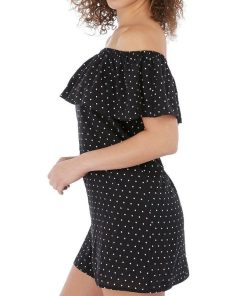 Robe de plage bardot épaules dénudées Jewel cove - Noir