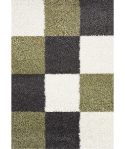 Tapis shaggy 200x290 NORLAZ Vert OEKO TEX idéal pour Salle à manger - Vert