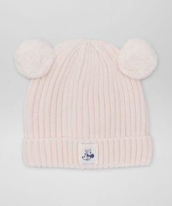 Bonnet en maille jersey 'Minnie' - Rose poudré