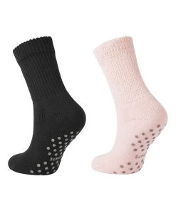Lot de 2 Paires de Chaussettes femme bouclette antidérapante Scholl - Rose