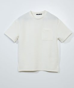 T-shirt maille côtelée - blanc